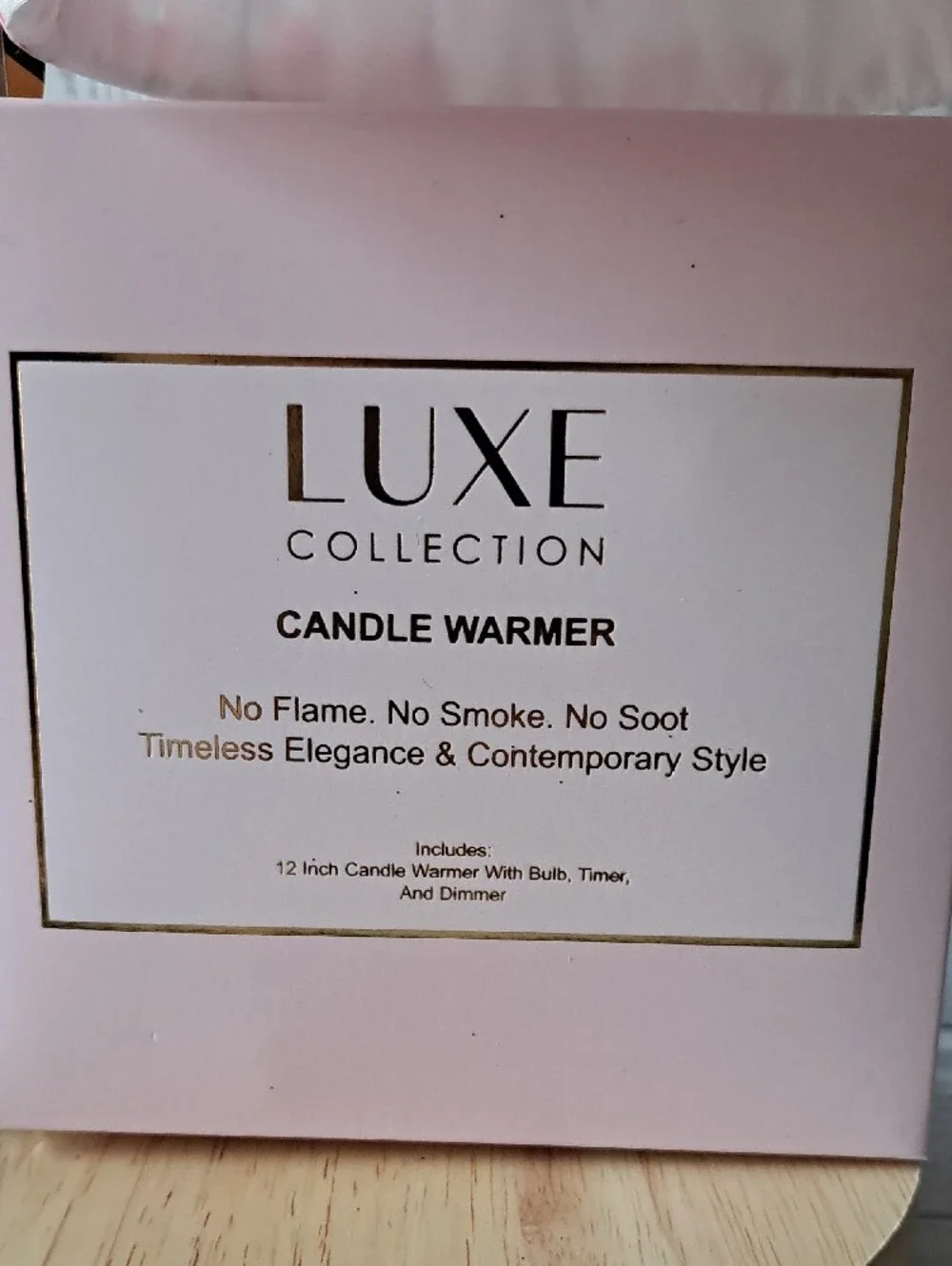 Flameless Candle Warmer With Pink Bow Lamp Print Fabric Shade Dimmer Timer